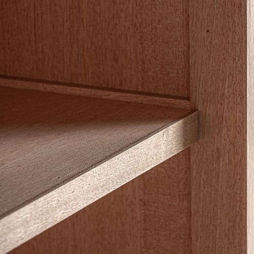 Ash wood and rattan shelving in natural, 60 x 35 x 175 cm | Weurtz