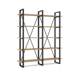 Houten plank in zwart en naturel, 150 x 34,5 x 180 cm | herleven