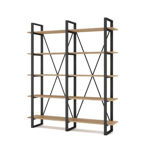 Houten plank in zwart en naturel, 150 x 34,5 x 180 cm | herleven