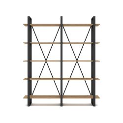 Houten plank in zwart en naturel, 150 x 34,5 x 180 cm | herleven