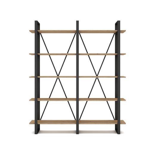 Houten plank in zwart en naturel, 150 x 34,5 x 180 cm | herleven
