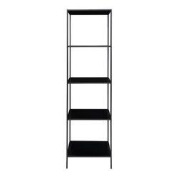 Black wood and steel shelving unit, 51 x 36 x 170 cm | Vita