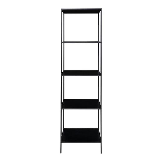 Black wood and steel shelving unit, 51 x 36 x 170 cm | Vita