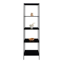 Black wood and steel shelving unit, 51 x 36 x 170 cm | Vita