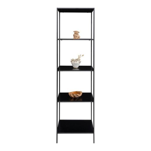 Black wood and steel shelving unit, 51 x 36 x 170 cm | Vita