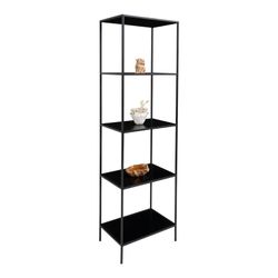 Black wood and steel shelving unit, 51 x 36 x 170 cm | Vita