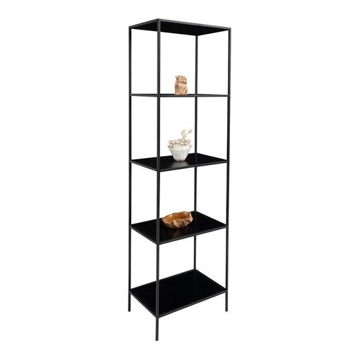 Black wood and steel shelving unit, 51 x 36 x 170 cm | Vita