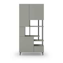 Wooden and metal shelving unit in mint green and black, 84 x 34 x 175 cm | Pearl