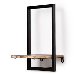 Etagère en métal et bois, 20x23x25 cm