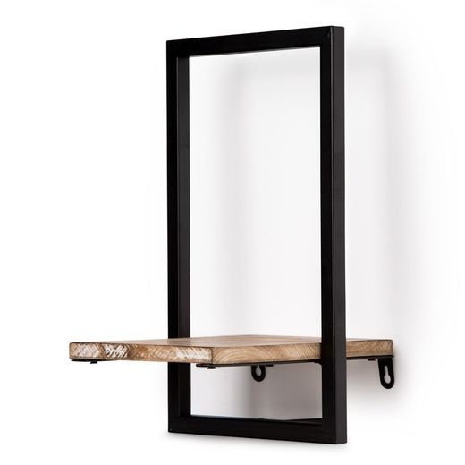 Etagère en métal et bois, 20x23x25 cm