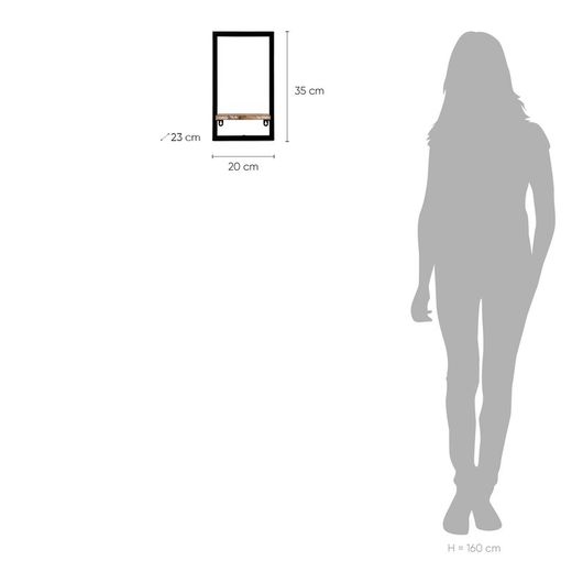 Etagère en métal et bois, 20x23x25 cm