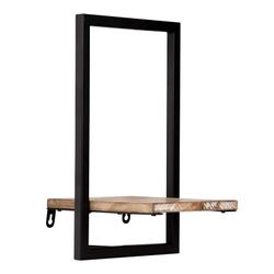 Etagère en métal et bois, 20x23x25 cm