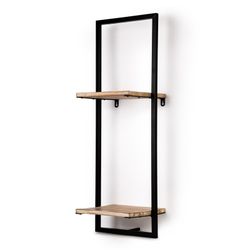 Estante de metal y madera, 25x23x75 cm
