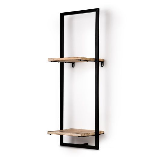 Estante de metal y madera, 25x23x75 cm