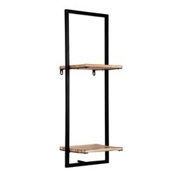 Estante de metal y madera, 25x23x75 cm