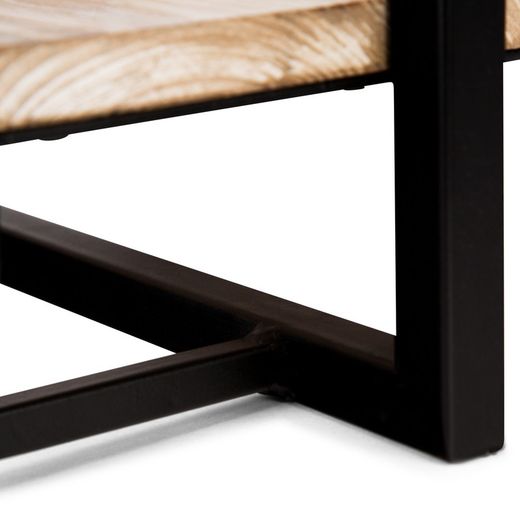Estante de metal y madera, 25x23x75 cm