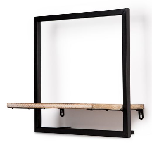 Estante de metal y madera, 35x23x35 cm