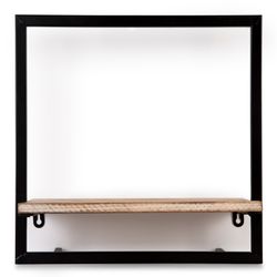 Estante de metal y madera, 35x23x35 cm