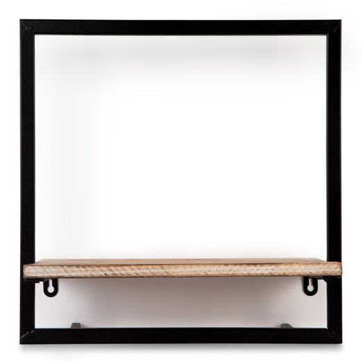 Estante de metal y madera, 35x23x35 cm