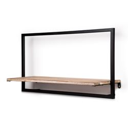 Metal and wood shelf, 65x23x35 cm