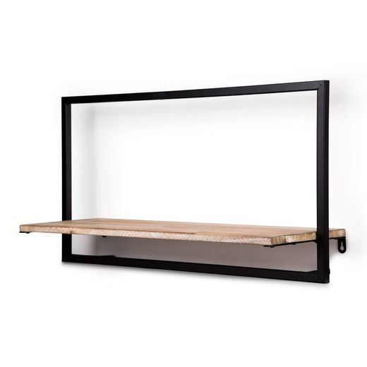 Metal and wood shelf, 65x23x35 cm