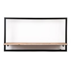 Metal and wood shelf, 65x23x35 cm