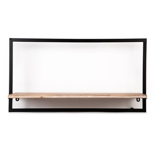 Metal and wood shelf, 65x23x35 cm