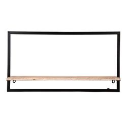 Metal and wood shelf, 65x23x35 cm