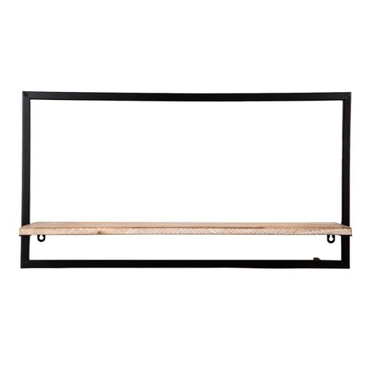 Metal and wood shelf, 65x23x35 cm