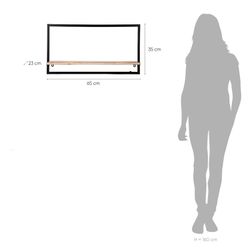 Metal and wood shelf, 65x23x35 cm