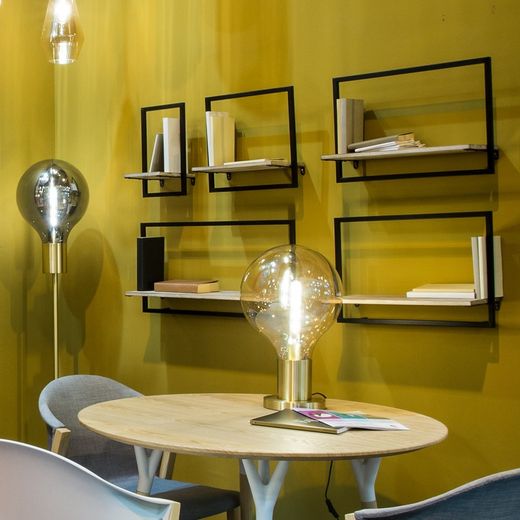 Metal and wood shelf, 65x23x35 cm