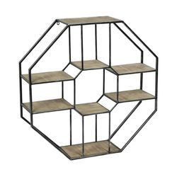 Estantería de metal y madera, 90x23x90 cm