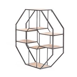 Estantería de metal y madera, 90x23x90 cm