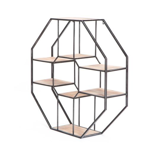 Estantería de metal y madera, 90x23x90 cm