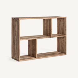Recycled teak shelving in natural, 100 x 40 x 150 cm | Lux