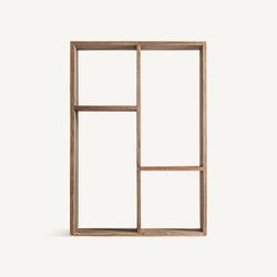 Recycled teak shelving in natural, 100 x 40 x 150 cm | Lux