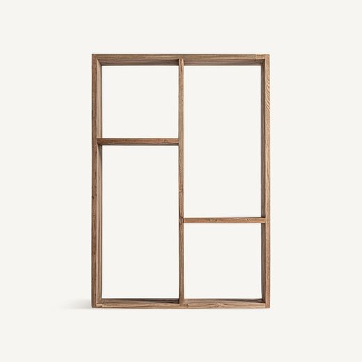 Recycled teak shelving in natural, 100 x 40 x 150 cm | Lux