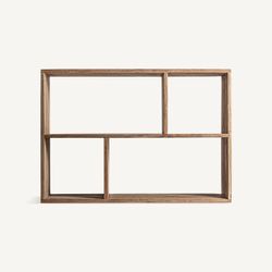 Recycled teak shelving in natural, 100 x 40 x 150 cm | Lux