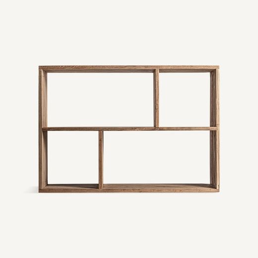 Recycled teak shelving in natural, 100 x 40 x 150 cm | Lux