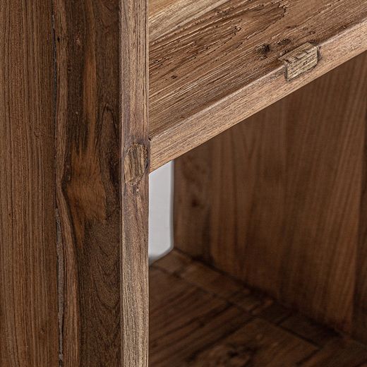 Recycled teak shelving in natural, 100 x 40 x 150 cm | Lux