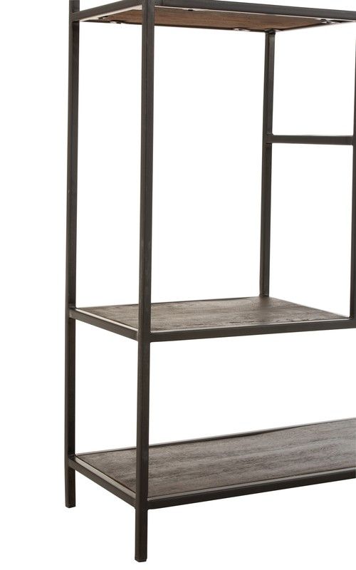 FIEN Shelf in Mango Wood and Dark Brown/Black Iron, 119.5x30x195.5 cm