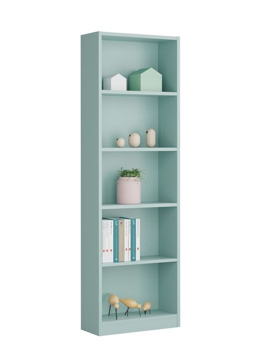 Aquamarine wooden shelf, 52x25x180 cm | I-JOY