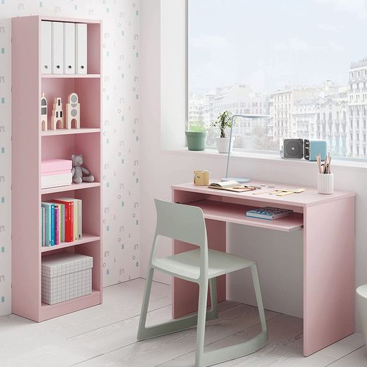Bureau de la jeunesse rose pastel | I-Joy, 2 pièces