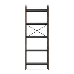 Mensola in legno L in nero e noce, 61 x 26 x 170 cm | Bellwood