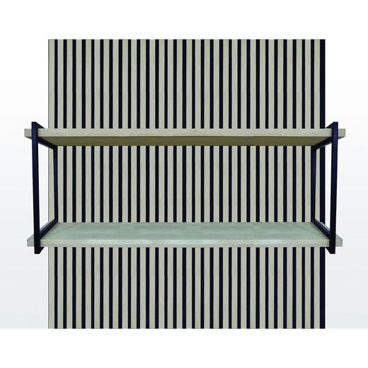 Lot de 2 panneaux acoustiques en naturel clair, hauteur 120 cm et 1 étagère L | son acoustique