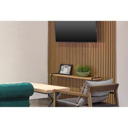 Lot de 2 panneaux acoustiques en naturel clair, hauteur 120 cm et 1 étagère L | son acoustique