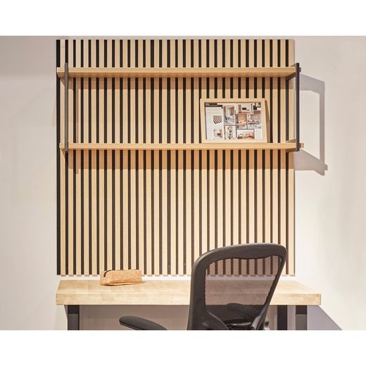 Set van 2 natuurlijke akoestische panelen van 120 cm hoog en 1 plank L | akoestisch geluid