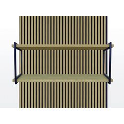 Set van 2 natuurlijke akoestische panelen van 120 cm hoog en 1 plank L | akoestisch geluid