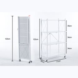 Prateleira dobrável em aço branco, 71,5 x 36 x 122,5 cm | Kim