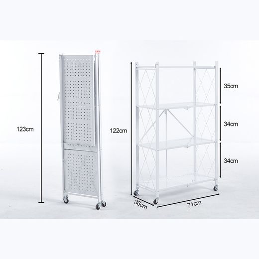 White steel folding shelf, 71.5 x 36 x 122.5 cm | Kim